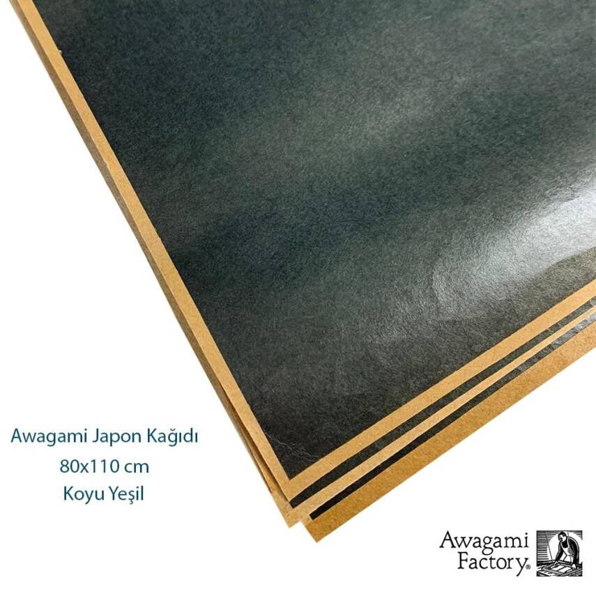 Aharlı Awagami Japon Kağıdı 80x110 cm Koyu Yeşil 65 gr - 1