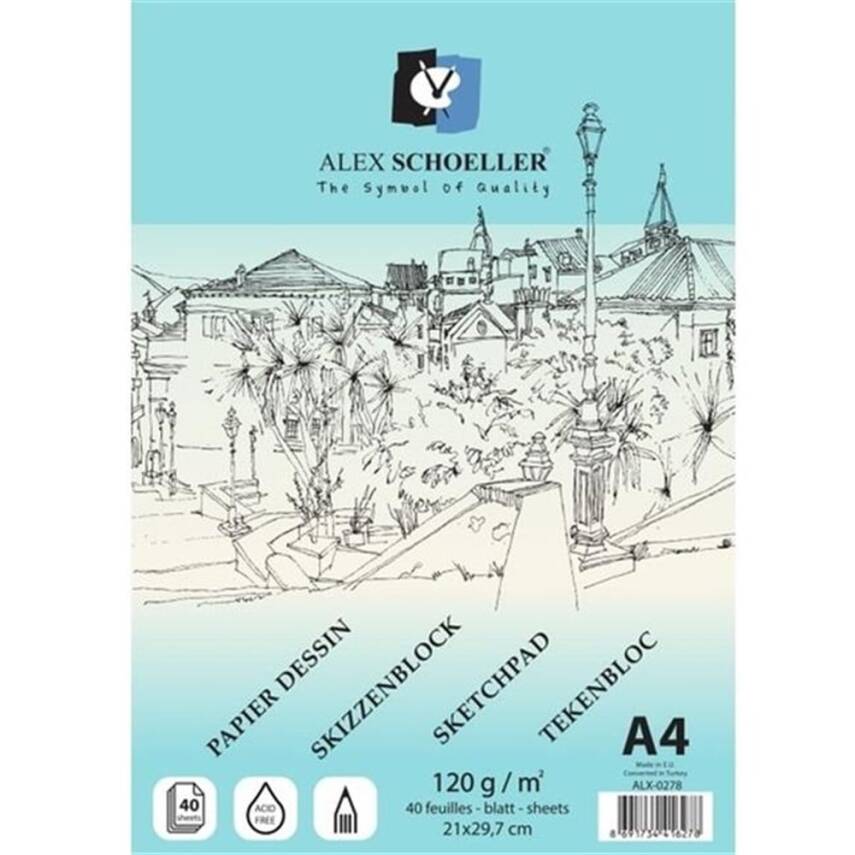 Alex Schoeller Eskiz Blok A4 120 gr Spiralli 40 yaprak - 1