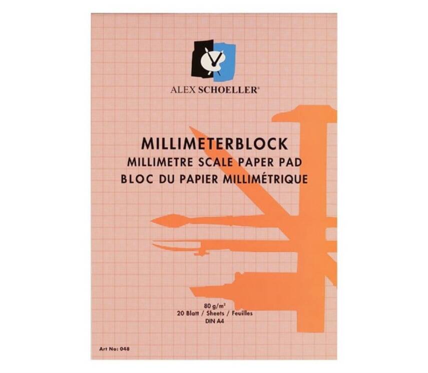 Alex Schoeller Milimetrik Blok Kırmızı A4 - 1