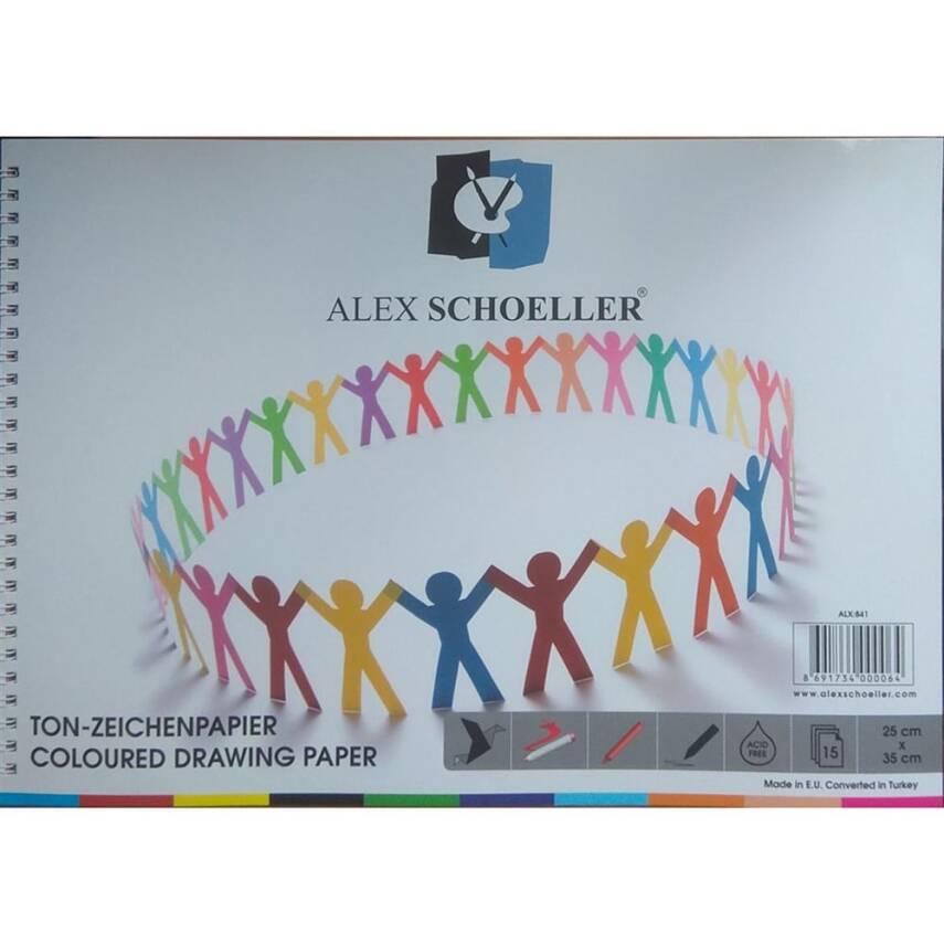 Alex Schoeller Renkli Fon Kartonu Blok 25x35 15 Yaprak - 2
