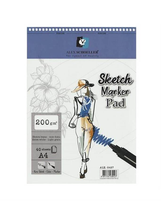 Alex Schoeller Sketch Marker Pad 200 GR A4 SPR 40 Syf - 1
