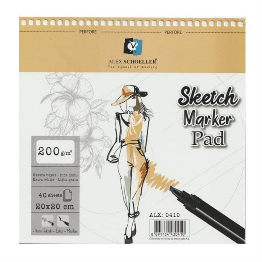 Alex Schoeller Sketch Marker Pad 20x20 200 GR 40 Pages - 1