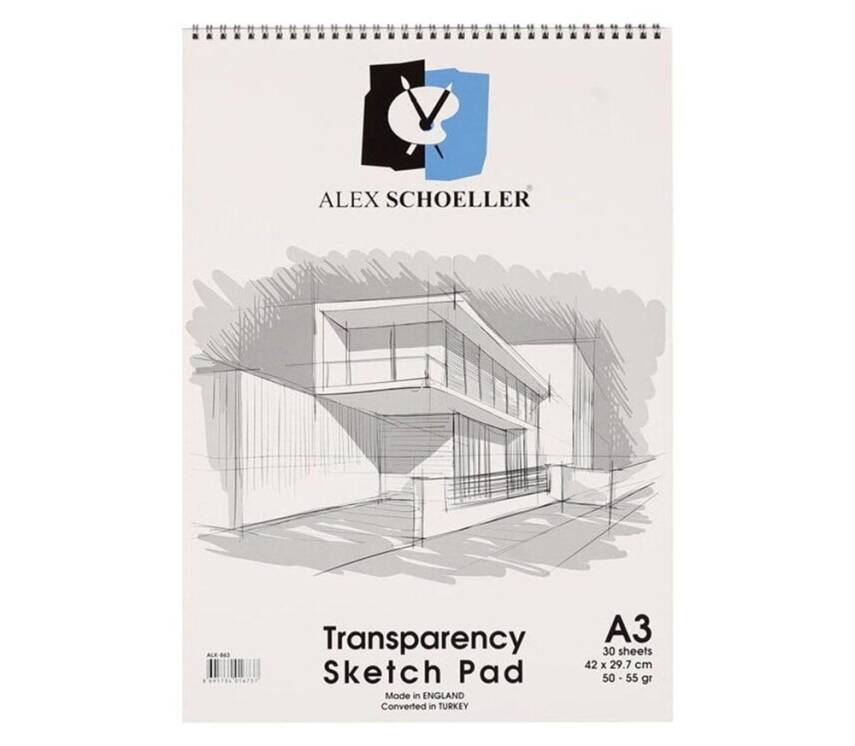 Alex Schoeller Transparency Sketch Pad Sketch Block 55 Gr A3 - 1