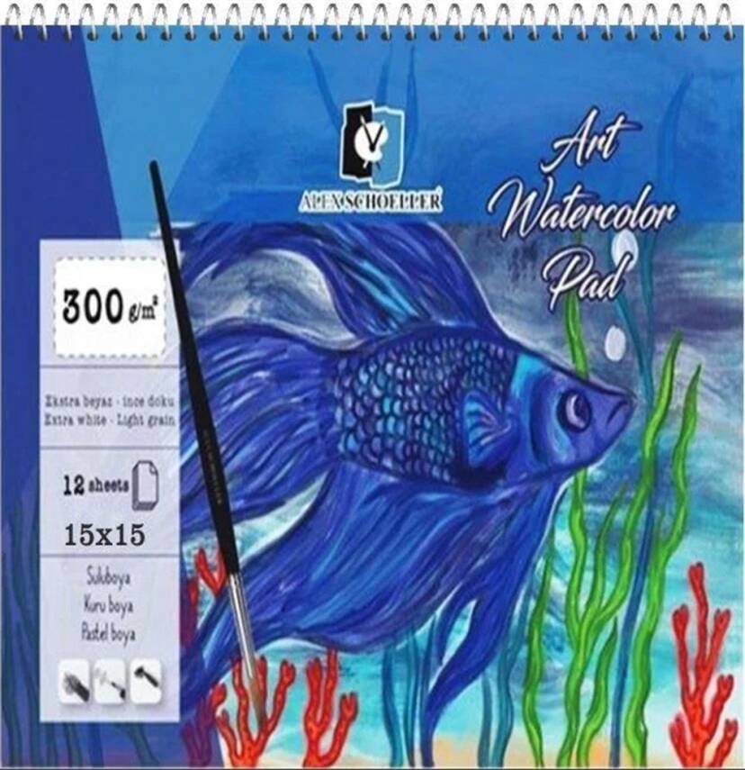 Alex Schoeller Watercolor Notebook 15x15 cm 300 gr 12 Pages - 1