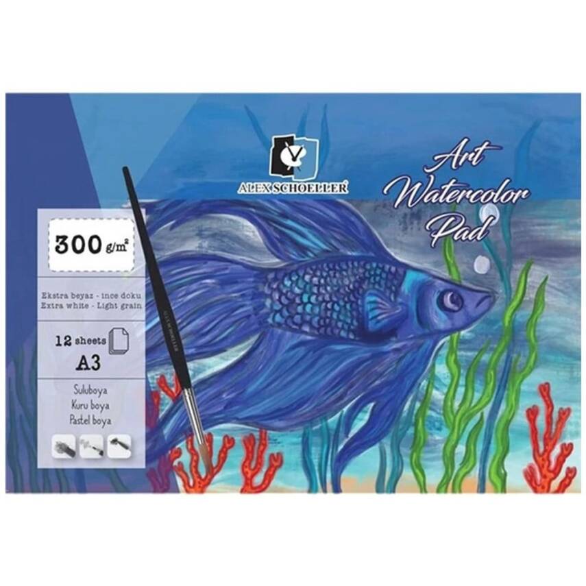 Alex Schoeller Watercolor Notebook Adhesive A3 300 Gr 12 Pages - 1