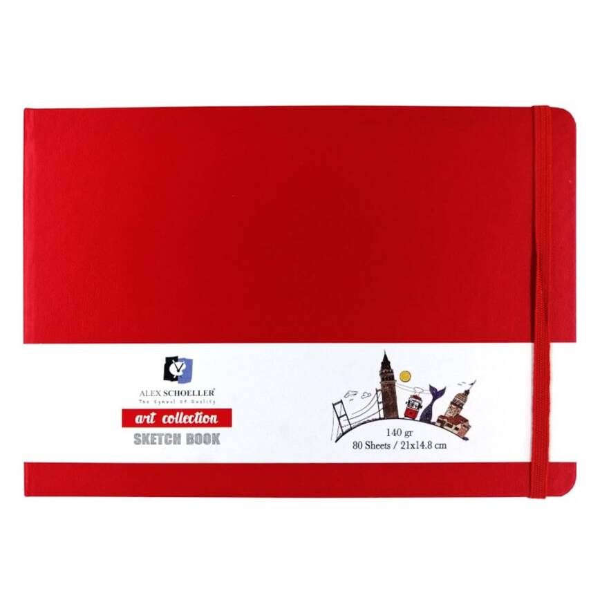 Alex Sketch Book Art Collection Red 21x14.8 140 gr 80 Pages - 1