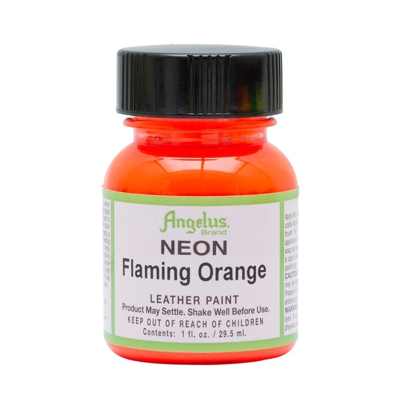 Angelus Acrylic Leather Paint Neon Flaming Orange - 1
