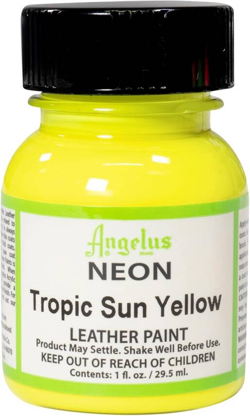 Angelus Leather Paint LP-127 Neon Tropic Sun Yellow - 1