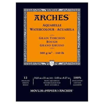 Arches Suluboya Blok Defter 14,8X21 cm 300 Gr 12 Yaprak Kalın Doku A5