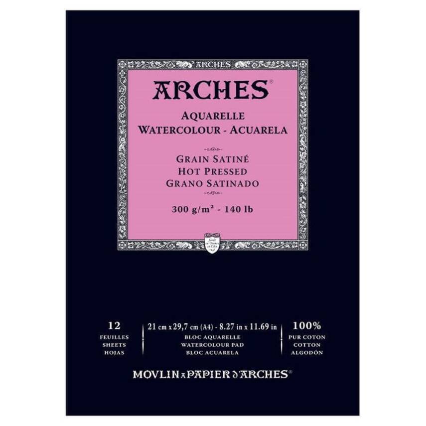 Arches Suluboya Blok Defter 21X29,7 cm 300 Gr 12 Yaprak İnce Doku - 1