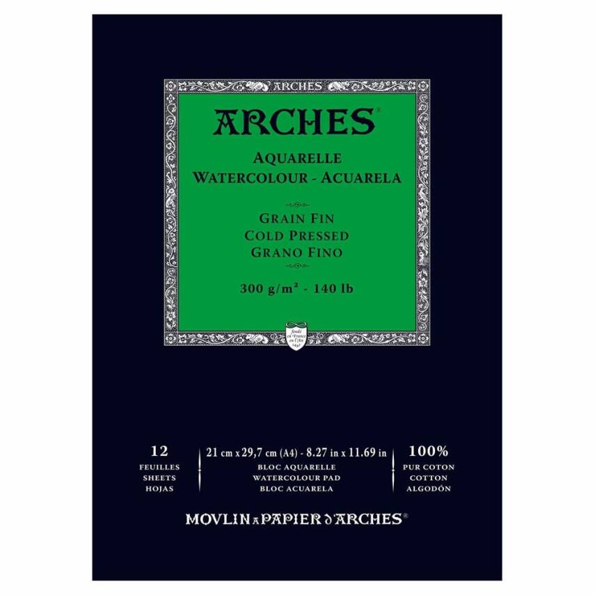 Arches Suluboya Blok Defter 21X29,7 cm 300 Gr 12 Yaprak Orta Doku - 1