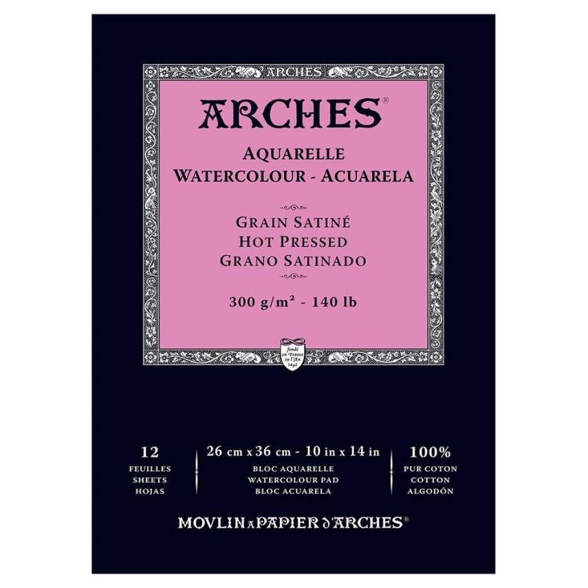 Arches Suluboya Blok Defter 26X36 cm 300 Gr 12 Yaprak Düz Doku - 2