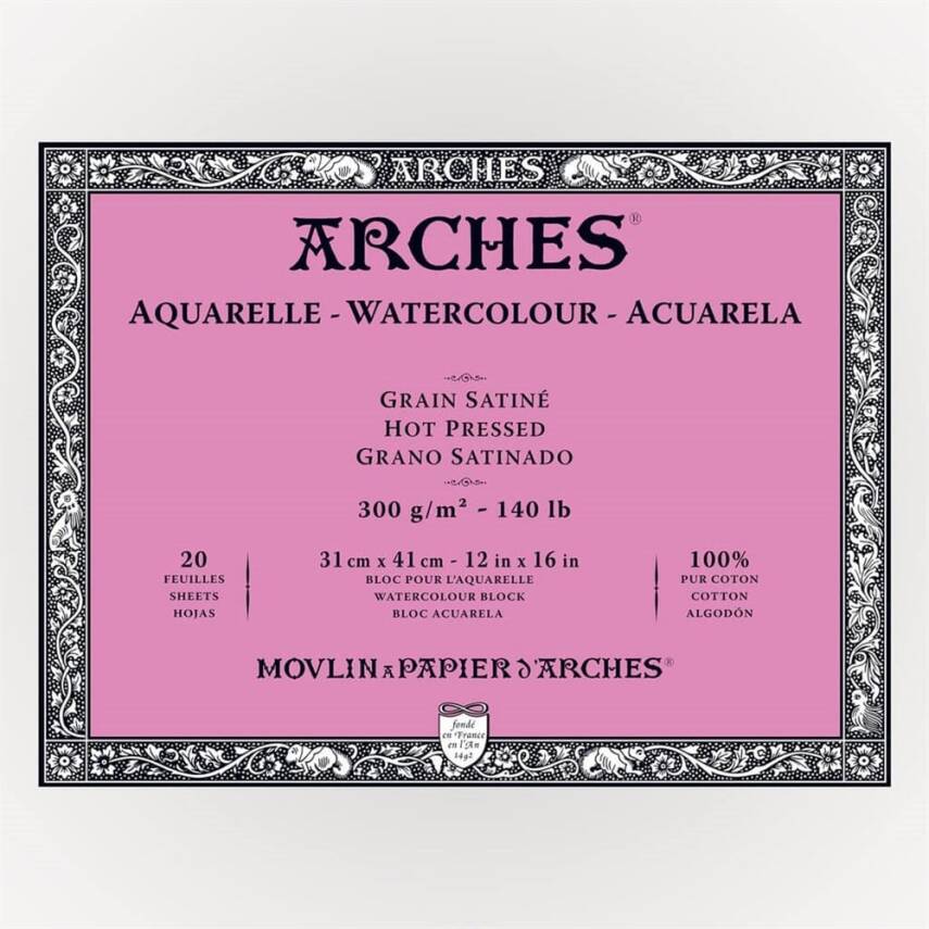 Arches Suluboya Blok Defter 31X41 cm 300 Gr 20 Yaprak İnce Doku - 1