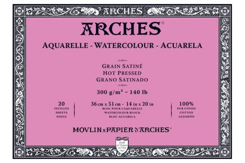 Arches Suluboya Blok Defter 36X51 cm 300 Gr 20 Yaprak İnce Doku - 1
