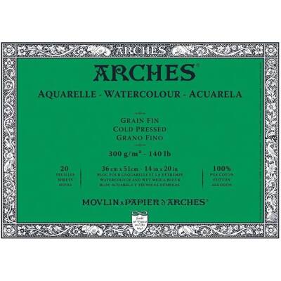 Arches Watercolor Block Notebook 20x26 cm 300 Gr 20 Sheets Cold Press Grain Fin