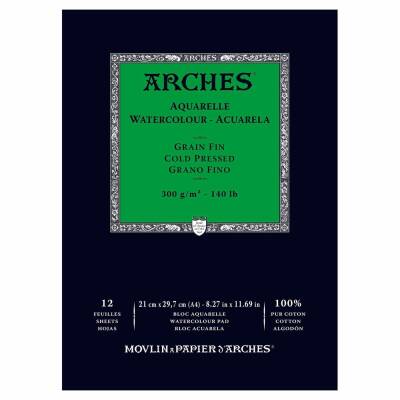 Arches Watercolor Block Notebook 21X29.7 cm 300 Gr 12 Sheets Cold Pressed