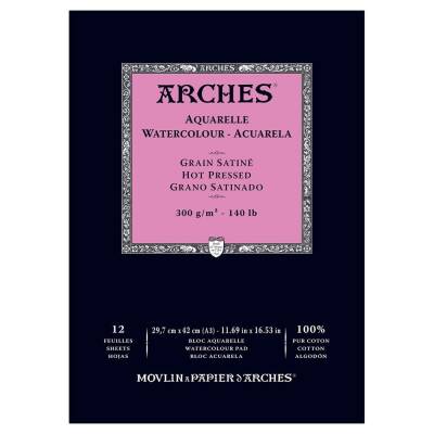 Arches Watercolor Block Notebook 29.7X42 cm 300 Gr 12 Sheets Hot Pressed