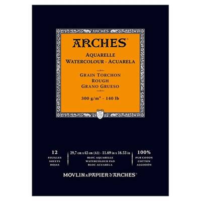 Arches Watercolor Block Notebook 29.7X42 cm 300 Gr 12 Sheets Rough