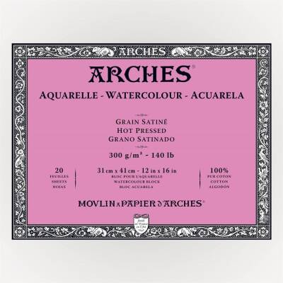 Arches Watercolor Block Notebook 31X41 cm 300 Gr 20 Sheets Hot Pressed