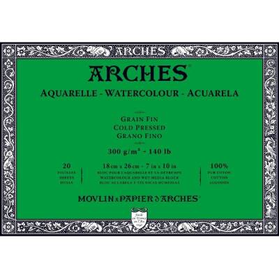 Arches Watercolor Block Notebook - Cold Press - 300Gr. 18x26cm - 20 Yp.