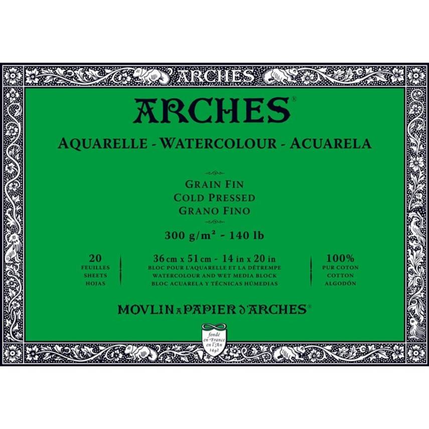 Arches Watercolor Block Notebook - Cold Press - 300Gr. 36x51cm - 20 Yp. - 1