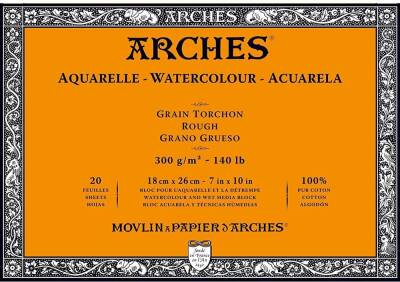 Arches Watercolor Block Notebook - Rough - 300Gr. 18x26cm - 20 Yp.