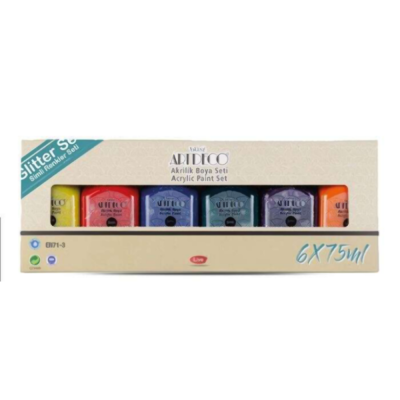 Artdeco Acrylic Paint Set 6x75 ml Glitter Colors - 2