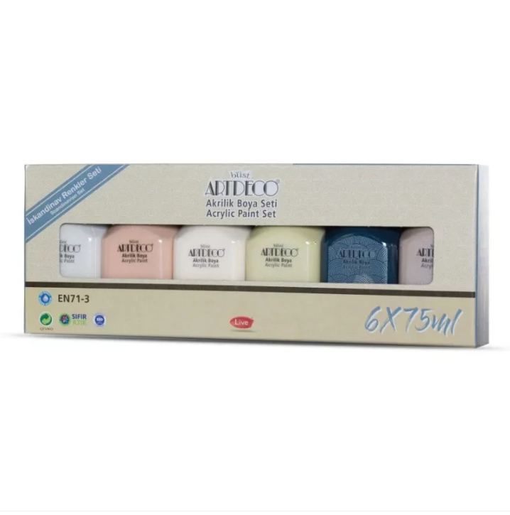 Artdeco Acrylic Paint Set 6x75 ml Scandinavian Colors - 1