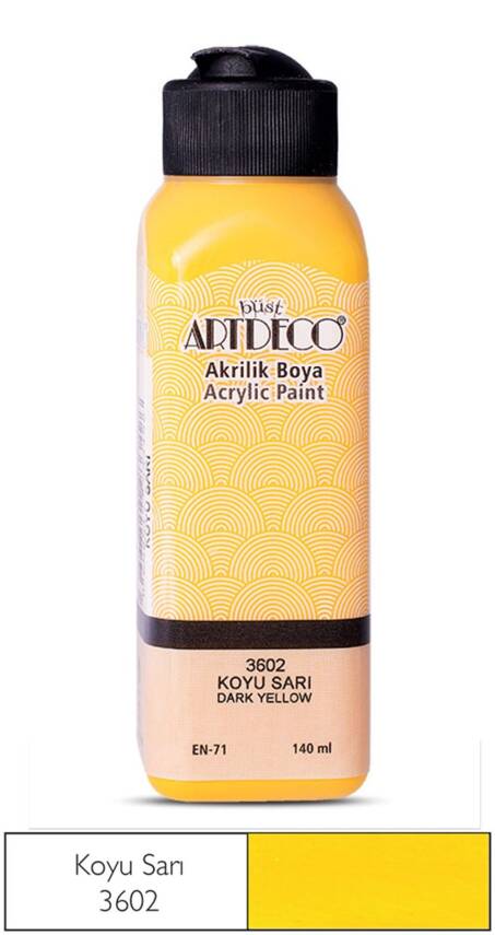 Artdeco Akrilik Boya 140 ml 3602 Koyu Sarı - 1