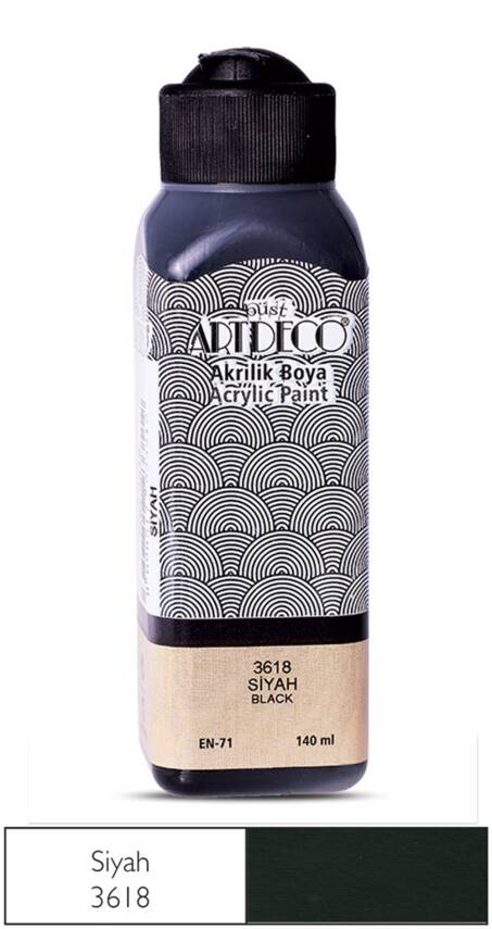 Artdeco Akrilik Boya 140 ml 3618 Siyah - 1