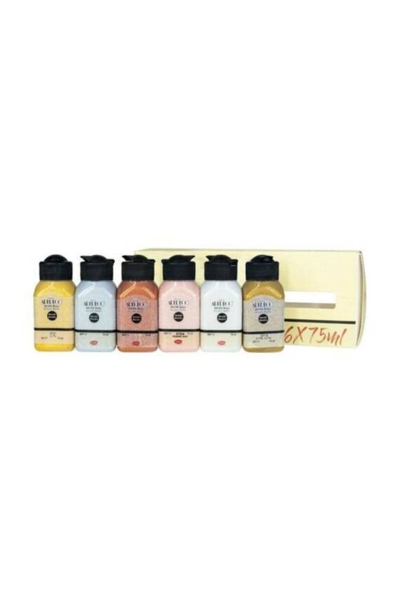 Artdeco Akrilik Boya Seti Metalik Renkler 6 x 75 ml - 1