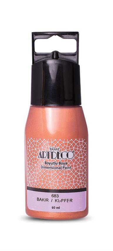 Artdeco Metalik Boyutlu Boya 60 ml Bakır 683 - 1
