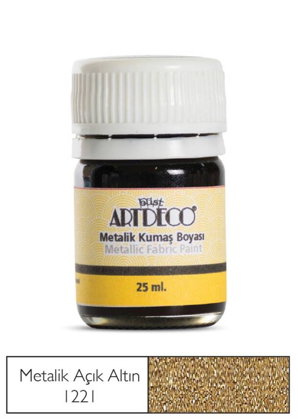 Artdeco Metalik Kumaş Boyası 25 ml 1221 Açık Altın - 1