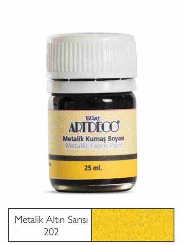 Artdeco Metalik Kumaş Boyası 25 ml 202 Altın Sarısı - 1