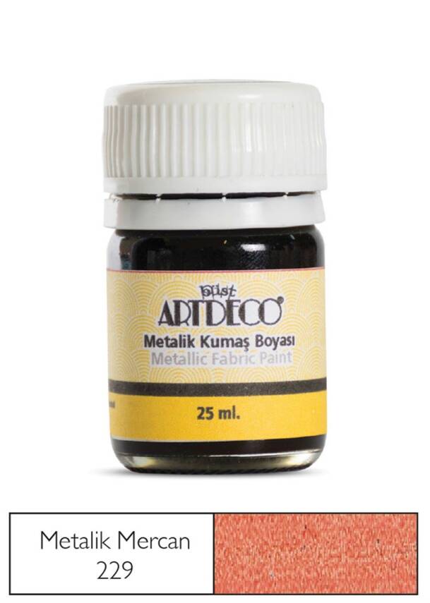 Artdeco Metalik Kumaş Boyası 25 ml 229 Mercan - 1