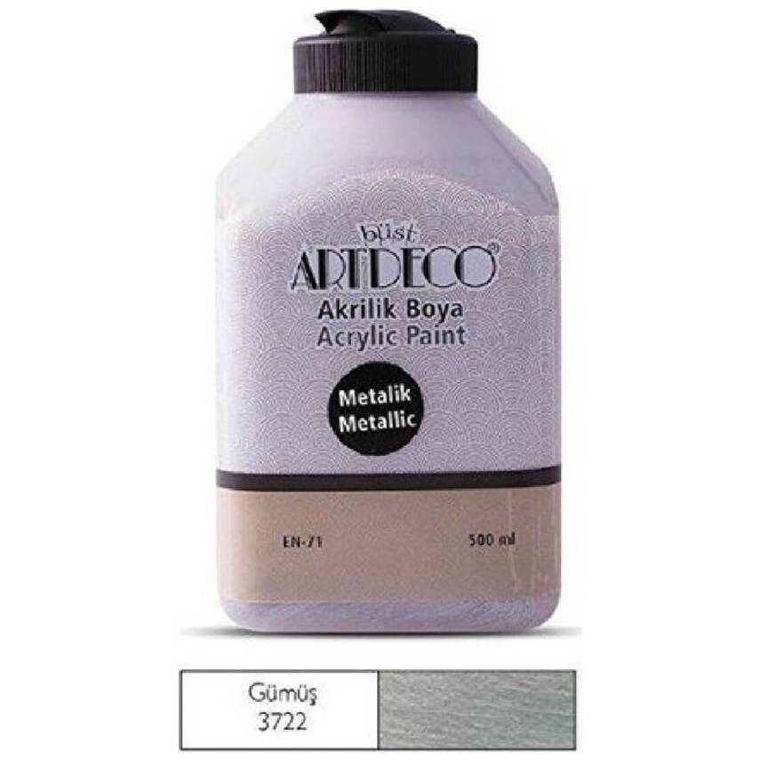Artdeco Metallic Acrylic Paint 500 ml Silver 3722 - 1