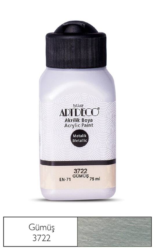 Artdeco Metallic Acrylic Paint 75 ml 3722 Silver - 1