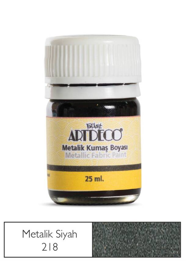 Artdeco Metallic Fabric Paint 25 ml 218 Black - 1