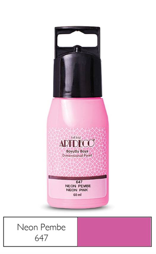 Artdeco Neon Dimensional Paint 60ml N.Pink 647 - 1