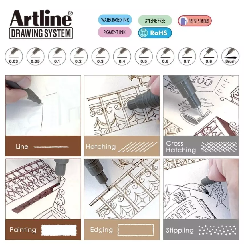 Artline Technical Drawing Pen 0.3 mm Sepia - 5