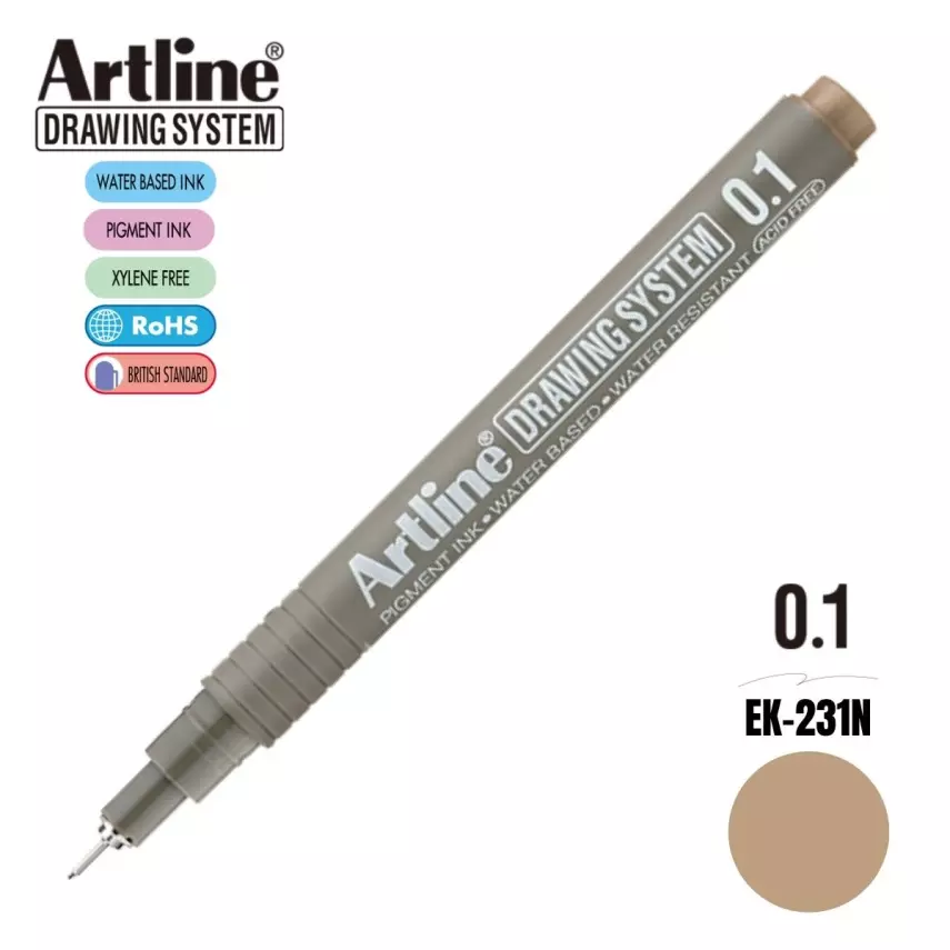 Artline Teknik Çizim Kalemi 0,1 mm Pale Brown - 1