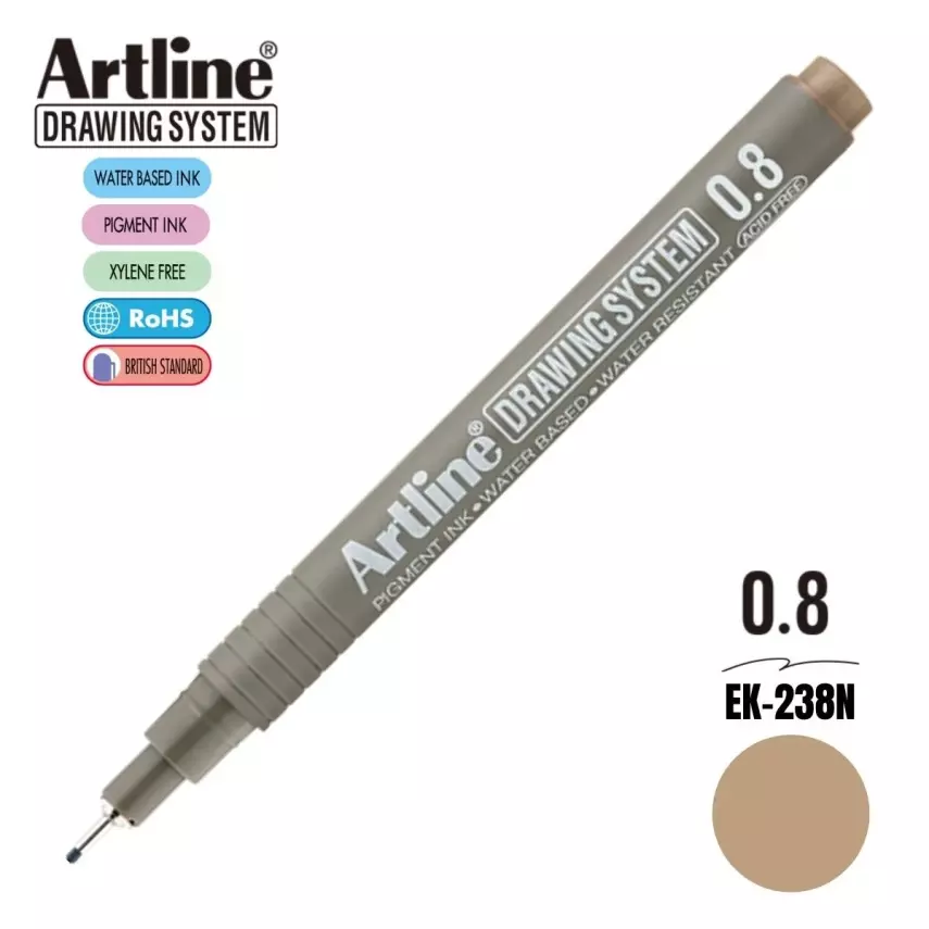 Artline Teknik Çizim Kalemi 0,8 mm Pale Brown - 1