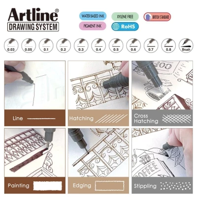 Artline Teknik Çizim Kalemi 0,8 mm Sepia - 5