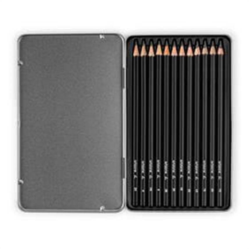 Artzone Graduated Pencil Set Metal Box 12 Pieces - 3