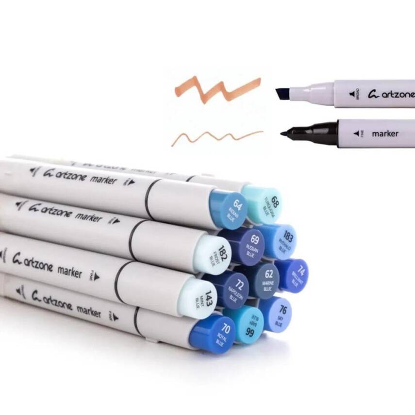 Artzone Marker Set Blue Tones 12-pack - 2