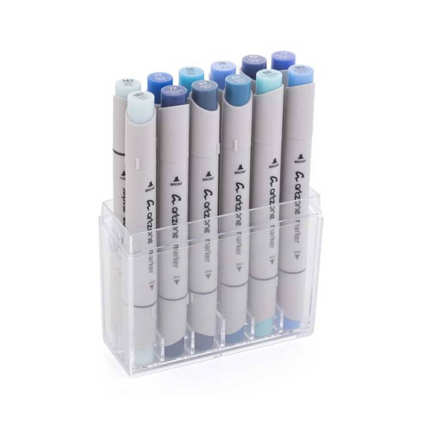 Artzone Marker Set Blue Tones 12-pack - 1