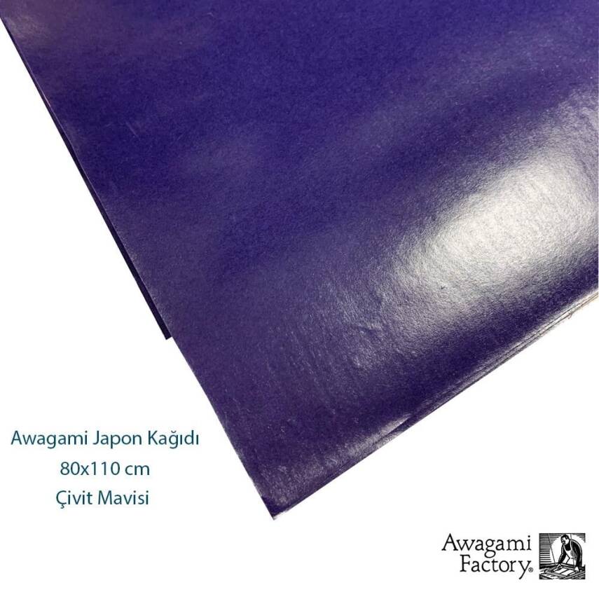 Awagami Aharlı Japon Kağıdı 80x110 cm Çivit Mavisi 65 gr - 1