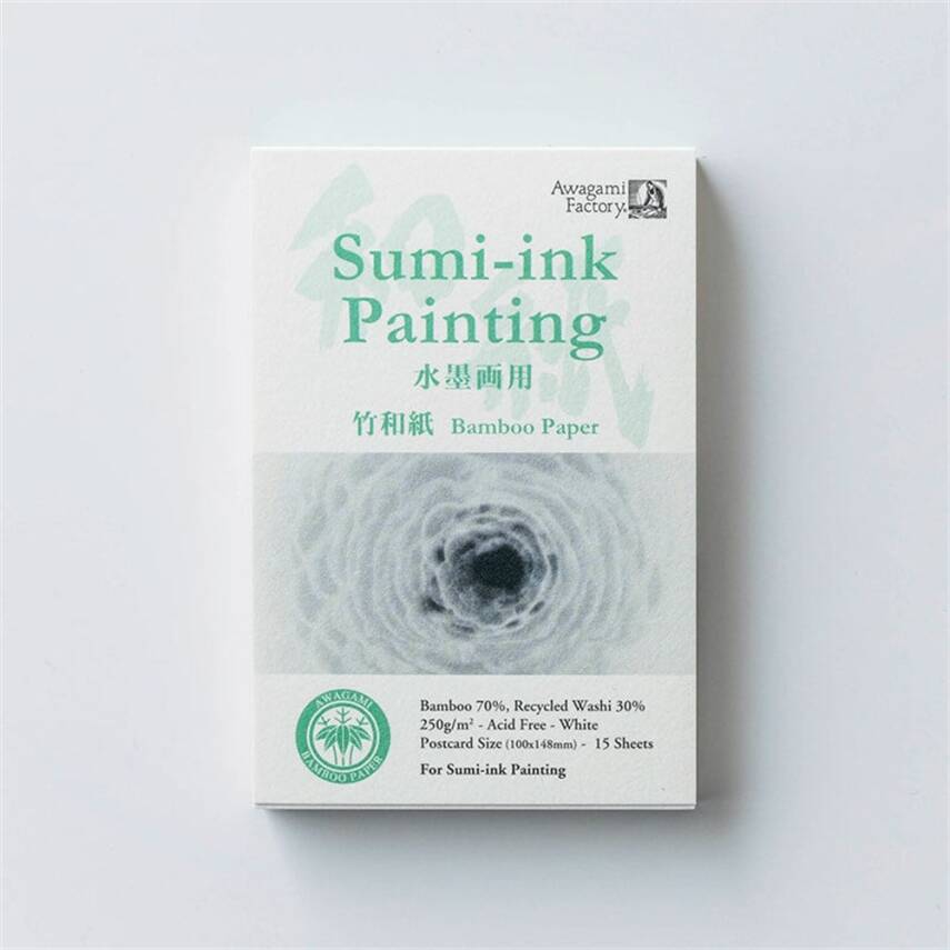 Awagami Art Pads Bamboo For Sumi Ink Painting 250 Gr 14.8x10 cm - 1