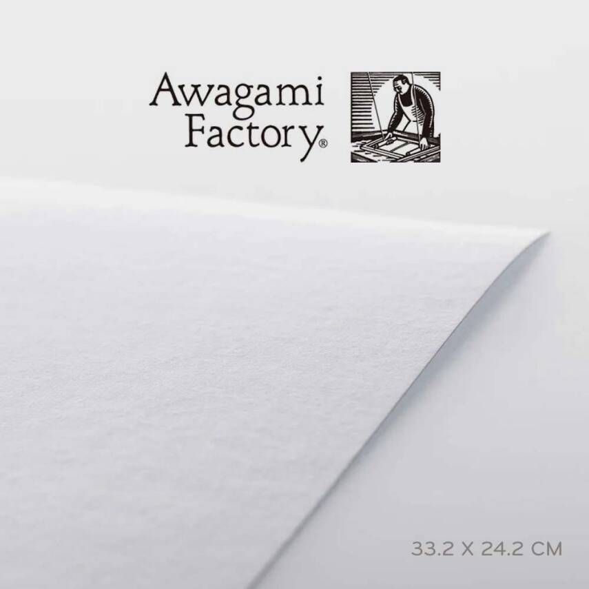 Awagami Art Pads Hakuho Watercolor F4 33.2x24.2 cm - 1