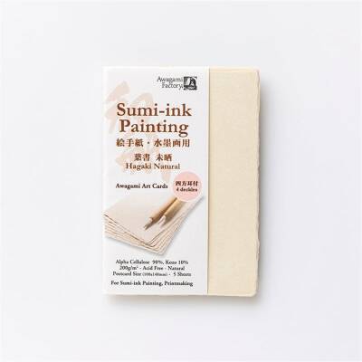 Awagami El Yapımı Tesuki Art Cards Set Thick Natural 200 Gr 14.8x10 cm